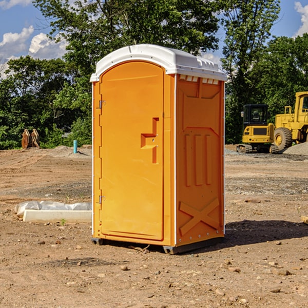 how often are the porta potties cleaned and serviced during a rental period in Danforth